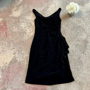 Little Black Ruched Side Dress White House Black Market WHBM Size 4